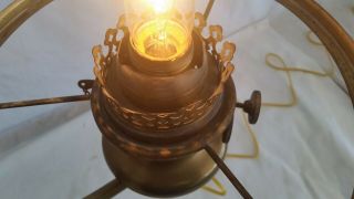 Antique B & H,  Duplex Bradley Hubbard Brass Student Oil Lamp Electrified 21 