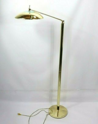 Vtg 60s Mid Century Modern Mcm Adjustable Reading Floor Lamp Office Lamp Gold