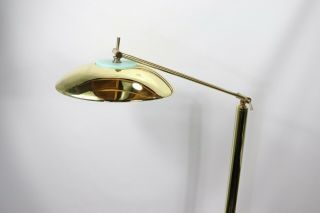 Vtg 60s Mid Century Modern MCM Adjustable Reading Floor Lamp Office Lamp Gold 2