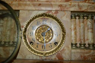 Antique Seth Thomas Shelf Mantle Clock 890 Movement No Key Adamantine Finish 7