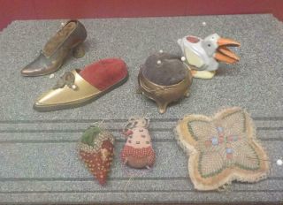 7 Antique Victorian Pin Cushion Shoes & More No 773