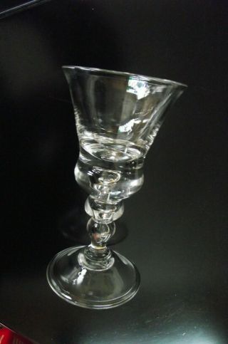 Antique Georgian Baluster Wine Glass With Hollow Stem And Folded Foot C1720 ?