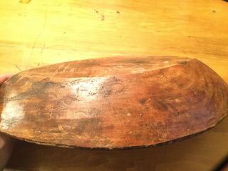 ANTIQUE PRIMITIVE HAND CARVED WOODEN DOUGH BOWL TROUGH Patina Early 15 x 8.  5 In 6