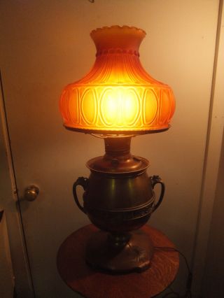 Antique Bradley & Hubbard Converted Oil Lamp 24 " Tall - Spectacular & Signed