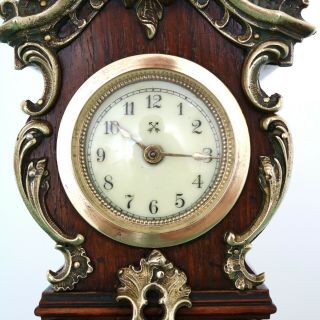JUNGHANS PFEILKREUZ Mantel Clock Antique BABY MINI Grandfathers EXTREMELY RARE 5