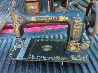 Antique Standart Not Singer Treadle Sewing Machine Head Only Rare Graphics