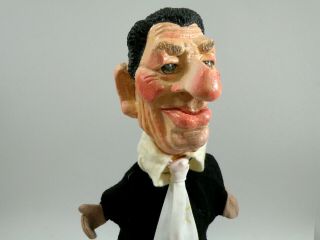 Rare Ronald Reagan Vintage Handmade Punch And Judy Paper Mache Hand Puppet