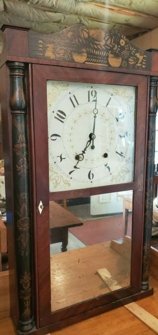 Eli Terry & Son 30 Hr Wooden Shelf Clock C.  1830
