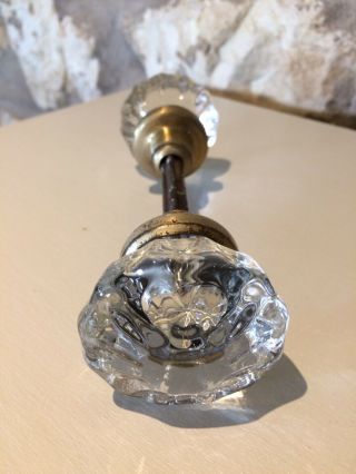 Vintage Glass Doorknobs Pair Antique Door Knobs Adjustable Spindle Restoration