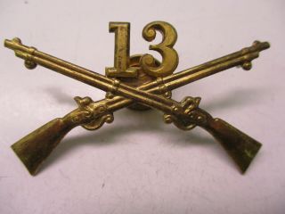 Us Army Spanish American War Model 1895 Cap Badge For 13th Infantry Regiment