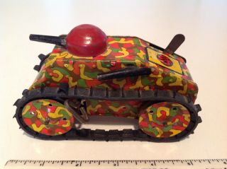 Marx Prewar Midget Climbing Tank Windup Camo Colors 1940 Wyandotte
