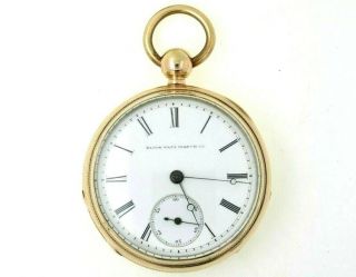 1886 Elgin 18s Keywind Pocket Watch W/ Gold Filled Case Runs