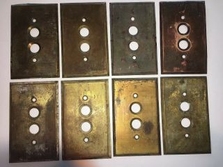8 Reclaimed Vintage Brass Single Gang Push Button Wall Light Switch Plate Cover