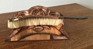 Joseph Sankey Art Nouveau Copper Crumb Tray With Matching Brush.