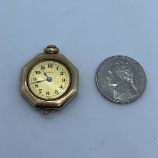 1919 Elgin Pendant Watch 14k Gold Scrap Parts/repair 7 Jewel,  5.  4 Grams Of Gold