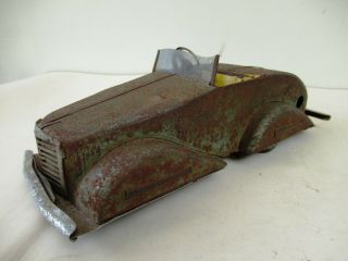 Vintage Tin Toy Car Wind Up Clockwise Racing Car Made In Japan Collectibles F