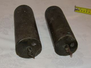 Good Early English Brass Grandfather Clock Weights 2