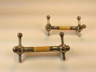 Antique Art Deco Pair (2) Silver and Bakelite Knife Rests 2