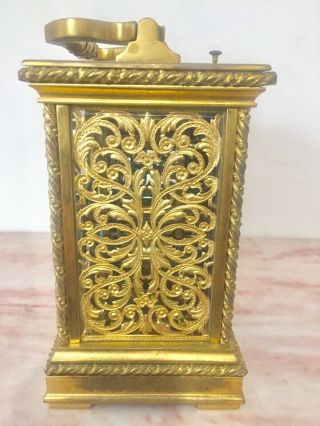 Antique French Gilt Bronze Repeater Carriage Clock C.  1890 7