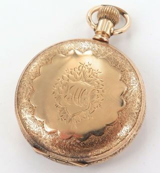 Case / 1890 Elgin 6s 7j Lever Set Pocket Watch.