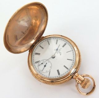 CASE / 1890 ELGIN 6S 7J LEVER SET POCKET WATCH. 3