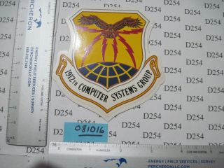 Usaf Air Force 1912th Computer Systems Group Squadron Patch Sticker