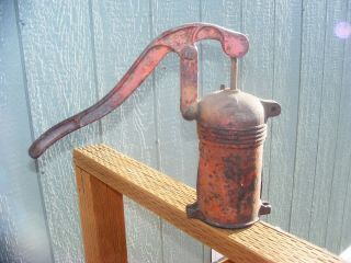 Vintage Old Red Jem Cast Iron Antique Hand Water Well Pump Barn Wood Garden 2