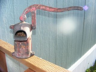 Vintage Old Red Jem Cast Iron Antique Hand Water Well Pump Barn Wood Garden 3