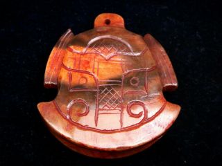 Vintage Nephrite Jade Carved Large Pendant Sculpture Ancient Bell 12151835