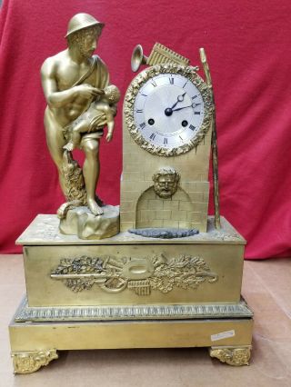Leroy,  Paris 1820 French Statue Clock & Water Animation - - Silk String Suspension