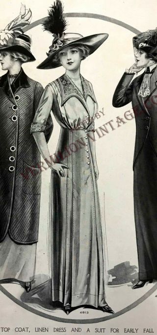 1912 McCall Dress 4813,  1910 ' s Edwardian Dress Titanic Era,  B38 2