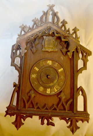 Very Old Wooden Plate Cuckoo Clock,  From The Attic