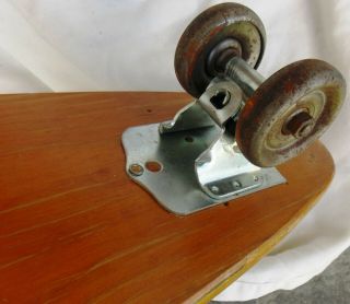 Vintage 1960 ' s Wooden Sport Fun Inc Skate N Glide Skateboard 6