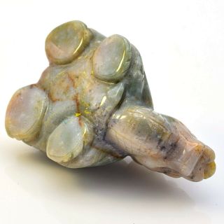 Vintage Carved Multi - Color Jade Dragon Tortoise Turtle Figurine 50.  1 Grams 5