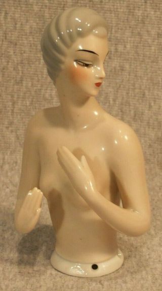 Art Deco German Made Half Doll Pincushion Doll 1255 Arms Away Cond