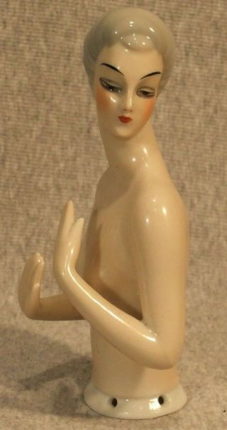 Art Deco German Made Half Doll Pincushion Doll 1255 Arms Away Cond 2