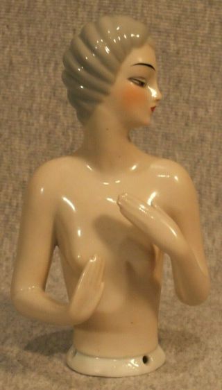 Art Deco German Made Half Doll Pincushion Doll 1255 Arms Away Cond 5