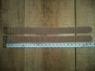 Nylon Army Brown Vintage Rare Nos 1950 Wrist Watch Strap Band 17 Mm