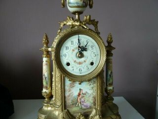 Vintage Bronze/Brass German ' FHS ' 8 - Day Striking Mantel Clock 5