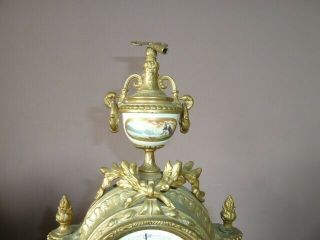 Vintage Bronze/Brass German ' FHS ' 8 - Day Striking Mantel Clock 6