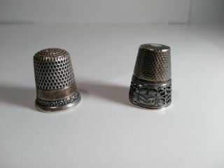 Antique Vintage Sterling Silver Thimbles Victorian Sewing Collectible