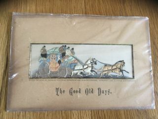 C.  1879 Stevengraph “the Good Old Days” Silk Woven By Thomas Stevens