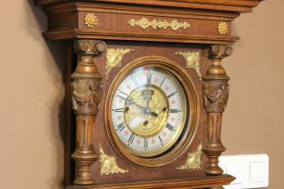 GERMANY 3 weight Gustav Becker repetier 1881 Grand Sonnerie wall clock 3