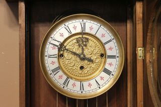 GERMANY 3 weight Gustav Becker repetier 1881 Grand Sonnerie wall clock 8