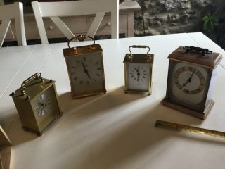 Vintage Brass Carriage Clock - Weiss Clocks For H.  Samuel And Swiss Ogival Metamec
