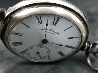 1888 American Waltham 7j 7 Jewel Coin Silver Hunting Case Bond St Pocket Watch