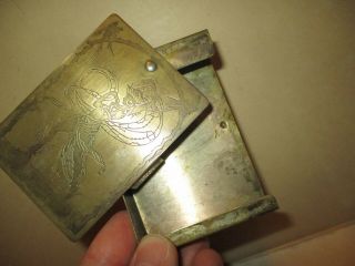 Art Deco brass playing card carrying case 3