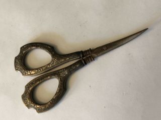 Antique Fancy Sterling Handle Sewing Scissors Js Co Germany Thread Snips