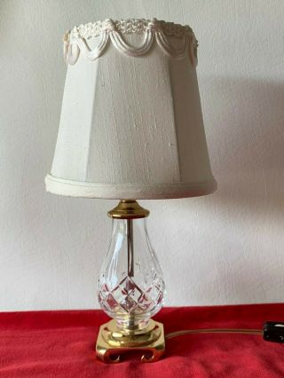 Waterford Crystal " Lismore " Boudoir Lamp With Matching Waterford Shade Ireland