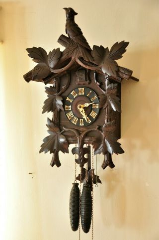 Antique Large Black Forest Cuckoo Clock 1920